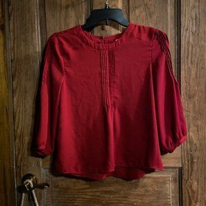 Elodie Red 3/4 Sleeve Blouse | Size Medium